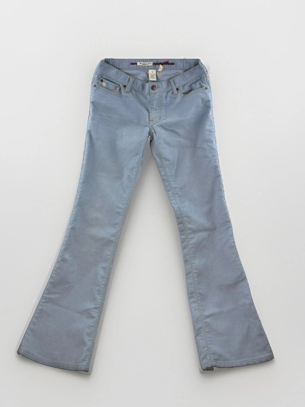 Abercrombie & Fitch Low Rise Boot Cut Light Blue Corduroy Pants Size 4
